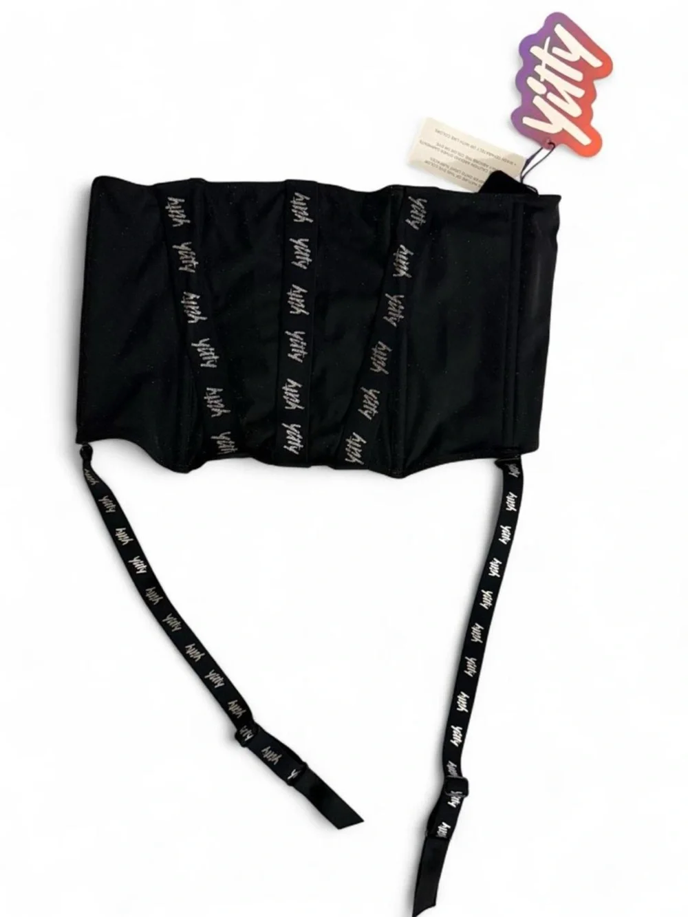 YITTY Black Branded Strap Bustier Face Mask